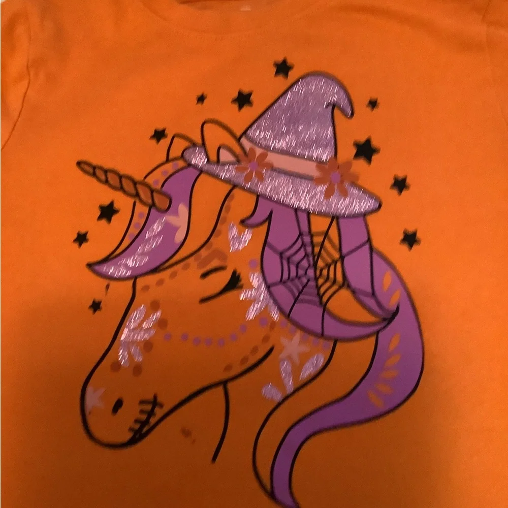 Wonder Nation Halloween shirt unicorn sparkle Med 7/8 in good shape